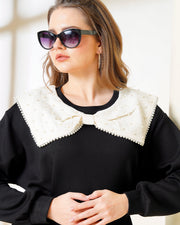 Black Minidress with White Sailor Collar