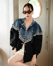 Hybrid Denim Bomber Jacket/Shirt