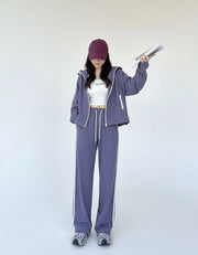 Striped Lavender Tracksuit Set