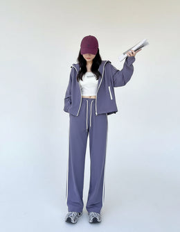 Striped Lavender Tracksuit Set