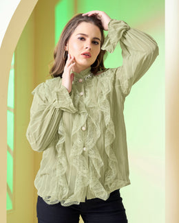 Ruffled Chiffon Blouse
