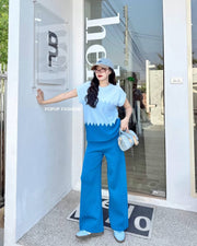 Blue knitted Coords set