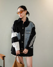 Black Denim+cotton shirt