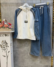 GO white Denim Coord set