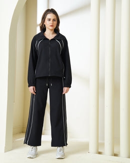Black Zip-Up Coord Set