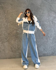 White hooded coord set