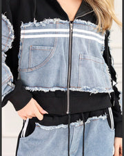 Black hooded coord set