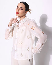White embroidered shirt
