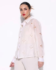 White embroidered shirt