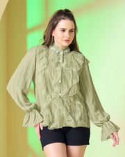 Ruffled Chiffon Blouse