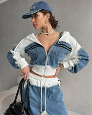 White hooded coord set