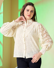 Women's Cream Lace Blouse