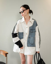 White Denim+cotton shirt