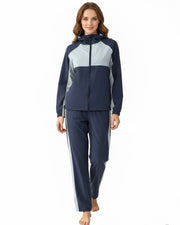 Two-Tone Navy and Gray Tracksuit Set
