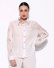 White embroidered shirt