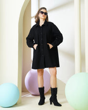 Women’s Oversized Black Shirt Dress
