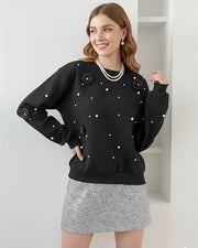 Black Pearl Flower Sweatshirt
