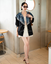 Hybrid Denim Bomber Jacket/Shirt