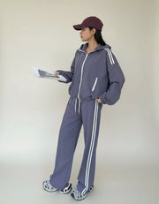 Striped Lavender Tracksuit Set