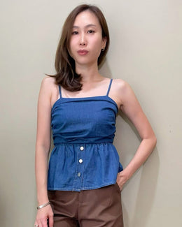 Spaghetti Denim top