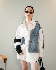 White Denim+cotton shirt