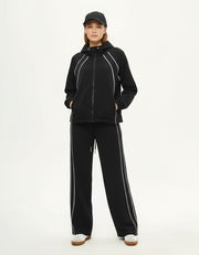 Black Zip-Up Track Suit Set