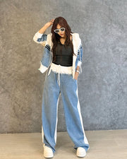 White hooded coord set