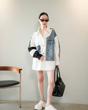 White Denim+cotton shirt