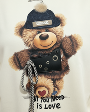 Cream Teddy Bear Sweatshirt