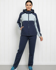 Two-Tone Navy and Gray Tracksuit Set