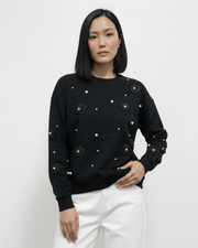 Black Pearl Flower Sweatshirt