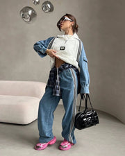 GO white Denim Coord set