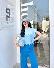 Blue knitted Coords set