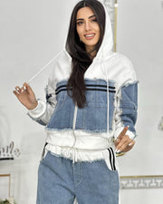 White hooded coord set