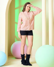 Pink Lace Ruffle Shirt