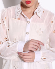 White embroidered shirt
