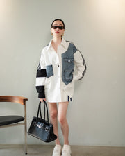 White Denim+cotton shirt