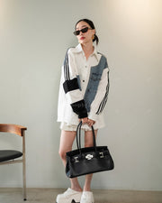 White Denim+cotton shirt