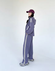 Striped Lavender Tracksuit Set