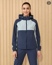 Two-Tone Navy and Gray Tracksuit Set