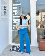 Blue knitted Coords set