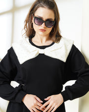 Black Minidress with White Sailor Collar