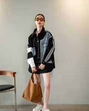 Black Denim+cotton shirt