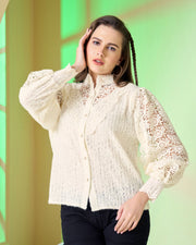 Women's Cream Lace Blouse