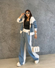 White hooded coord set