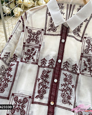 Brown embroidery shirt