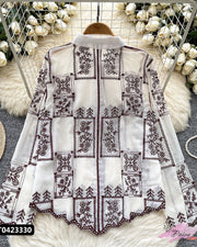 Brown embroidery shirt