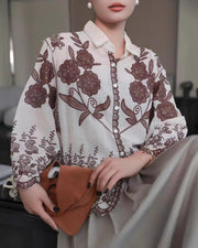 Brown Embroidery Shirt