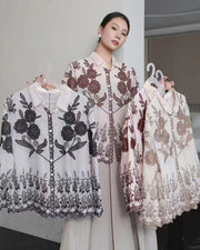 Brown Embroidery Shirt