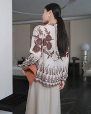 Brown Embroidery Shirt